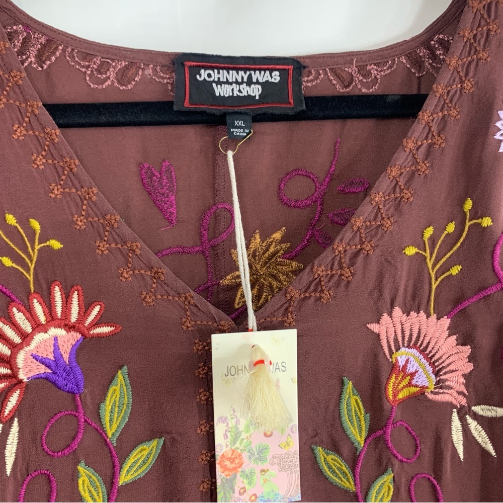 NWT Johnny Was Toni Dolman Tiered Midi Silk Dress, size XXL - Picture 4 of 15
